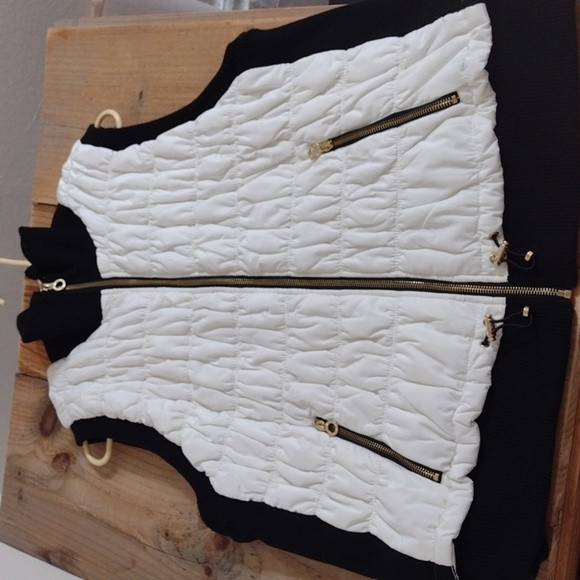 Calvin Klein Performance White Quilted Full Vest w Black Ribbed Trim Size 2x - Picture 2 of 11